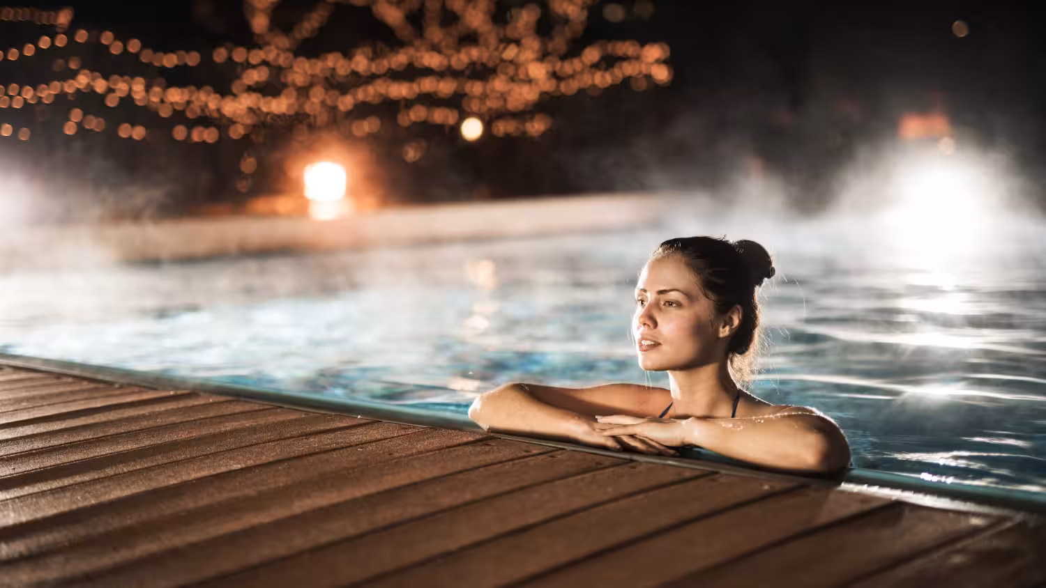 Woman Heated Pool